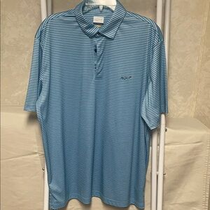 Greg Norman Collection Blue Striped Polo Shirt